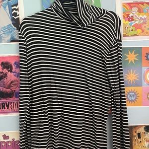 Black and White Striped Turtleneck